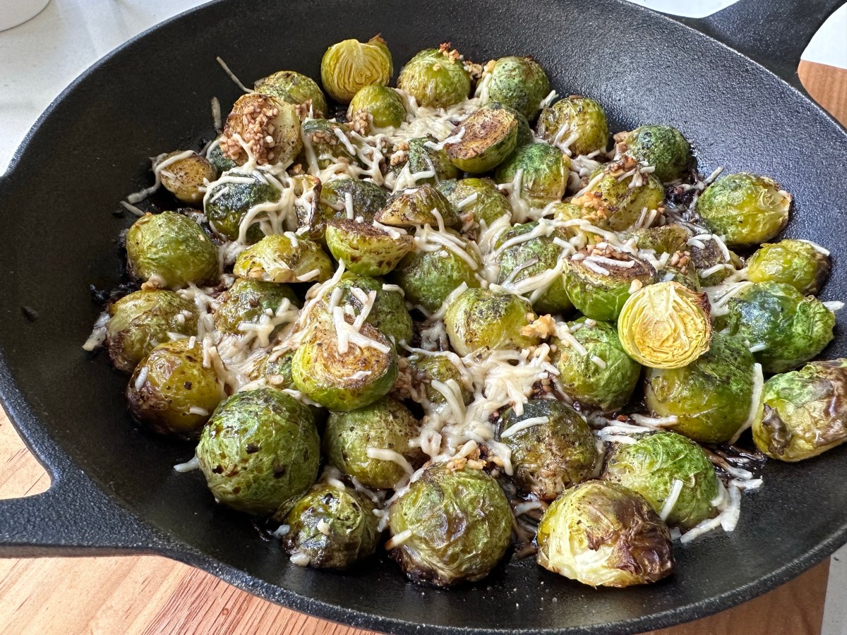 Balsamic, Garlic, and Parmesan Roasted Brussels Sprouts The
